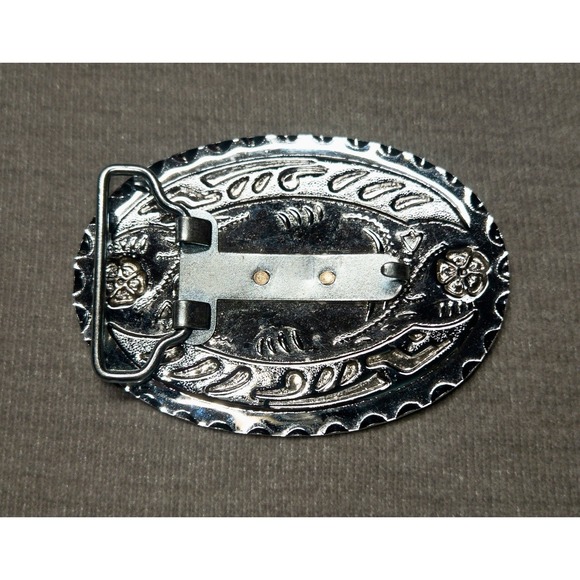 Silver And Brass‎ Western Conestoga Wagon Belt Buckle Southwestern Pioneer - Picture 3 of 6